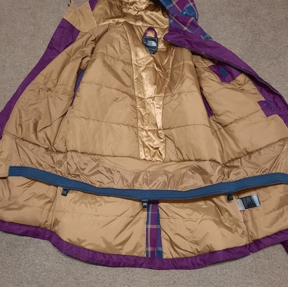 The North Face Morgan Plaid Soft Shell Women's Winter Jacket Purple Blue Small - Picture 2 of 8